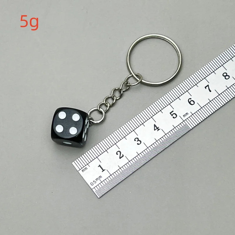 Fashionable Multi functional Keychain Casino Style Lucky Dice Black 8 Lucky Chip Pendant Mountaineering Buckle Bottle Opener