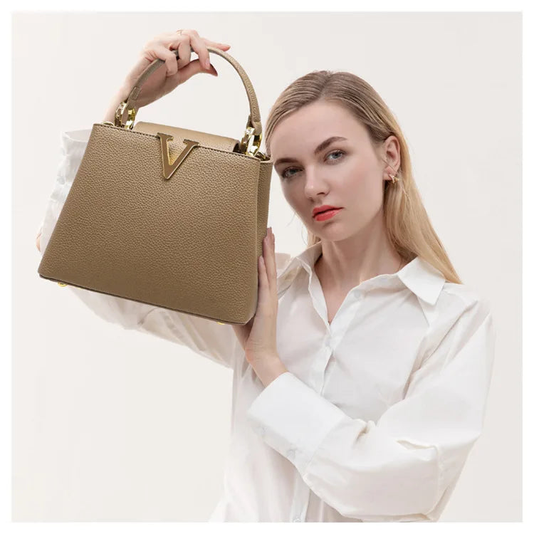 New Summer Versatile Women's Bag High-end Sense Exquisite Handbag Soft Leather Crossbody Commuter Bags Luxury Fashion