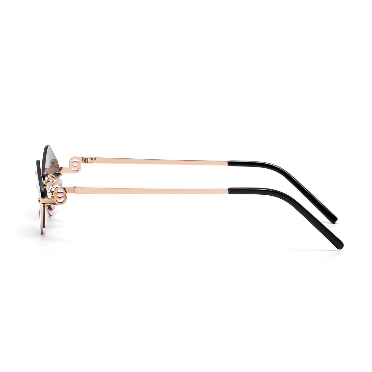 Fashion Small Polygonal Sunglasses Women Luxury Brand Metal Half Frame Sun Glasses Ladies Hipster sexy Cat Eye Shades Vintage