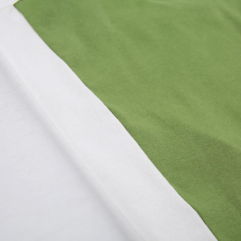 2025 Summer Casual Cami Backless Y2k Vintage Tank Top WomenSleeveless Knitted Crop Tops Green Sexy Basic Patchwork