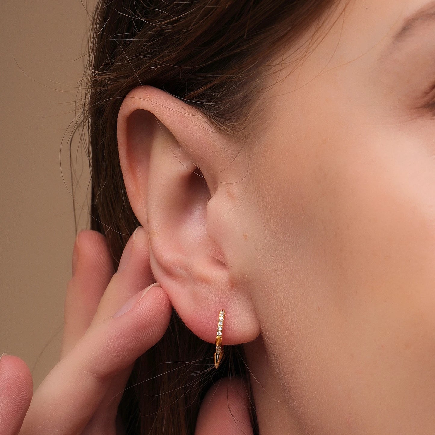 CANNER White Zircon Simple Love Round Earring For Women 925 Sterling Silver Earrings Hoops Pendiente Plata Piercing Gold Jewelry