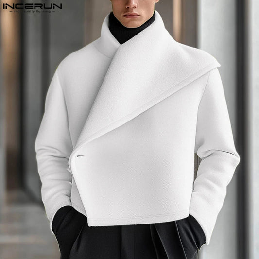 Stylish Casual Style Tops INCERUN New Men Deconstruction Design Solid Loose Jackets Handsome Male Long Sleeved Jackets Coat 2025