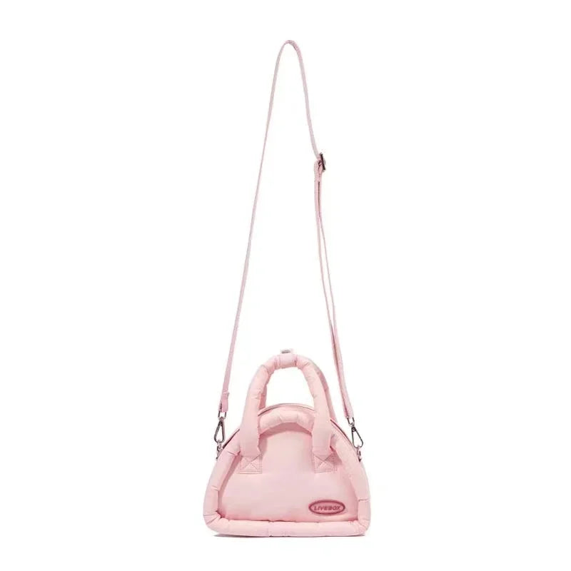 Xiuya Sweet Cute Handbags for Women Fluffy Soft Clouds Casual Crossbody Bag Harajuku 2023 Style Summer New Fashion Shoulder Bag