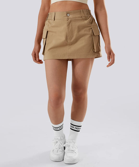 Summer Denim Skirt With Pockets Stylish Women Denim Cargo Skirt with Button Y2K Streetwear Low Waist Mini Jean Short Skirt Girl
