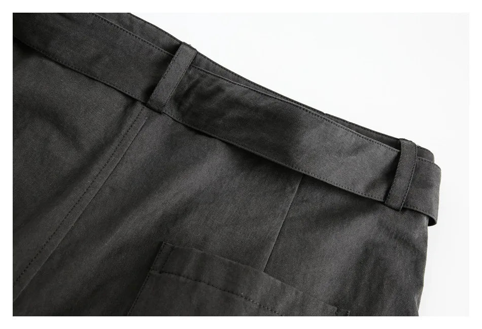 Japanese Streetwear Fashion Show Overalls Men's Loose Vintage Straight Casual Pure Cotton Wide-leg Baggy Pants Cargo Trousers