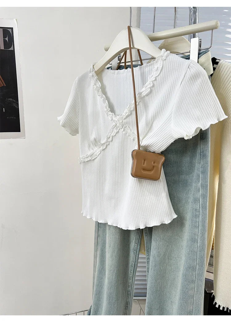 Summer Women T Shirt T-Shirt Woman Clothes Tops Tshirt Female Crop Top Tees Y2k Para Mujer Ropa De Mujer Roupas Feminina Traf