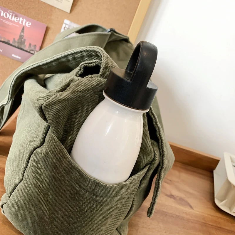 Men'S Minimalist Large Capacity Messenger Bag, Casual Shoulder Bag, Suitable for Vacation, Outdoor Activities, Daily Commuting