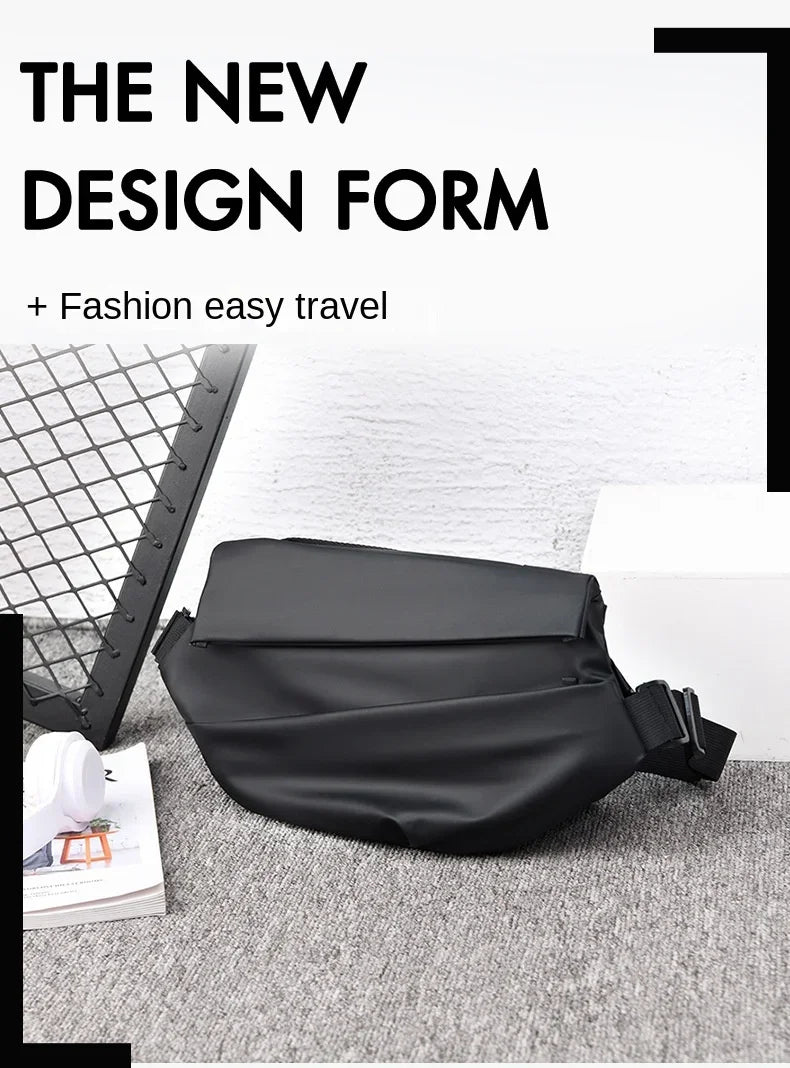Premium Waterproof Magnetic Buckle Crossbody Bag Personality Fashion Men Messenger Bag Black Minimalist Shoulder Bags Men Bag