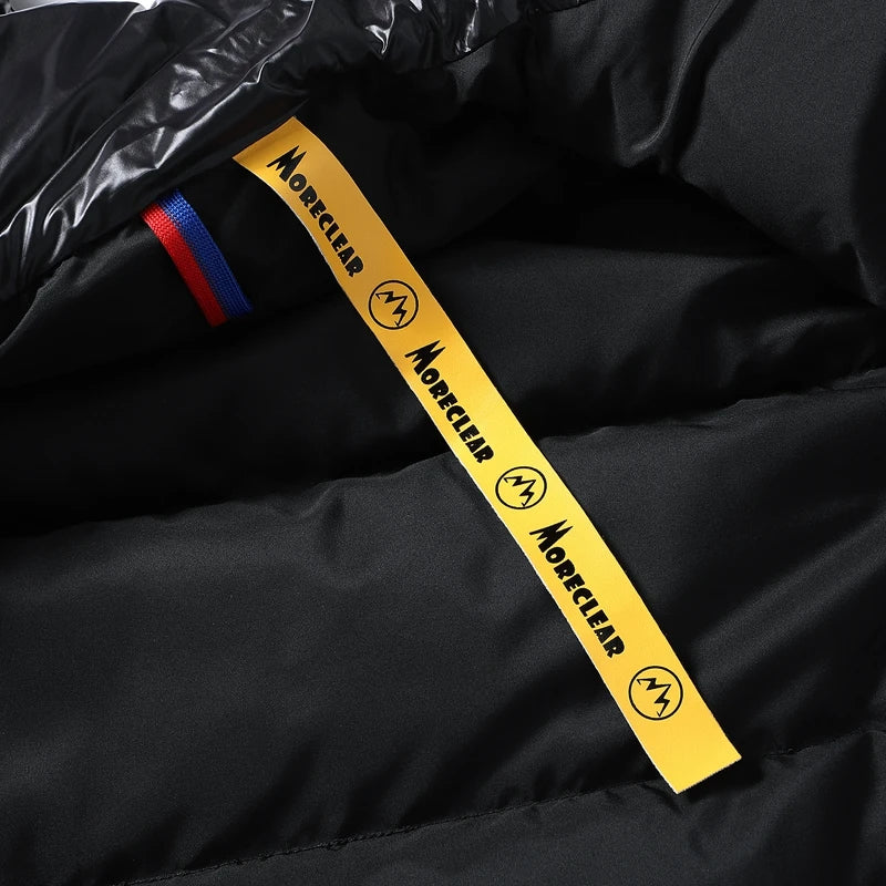 TRAF New Men's Winter Black Fashion Cold Warm Jacket Padded Thickened 90% White Duck Down Solid Color Fashion Leisure Jacket