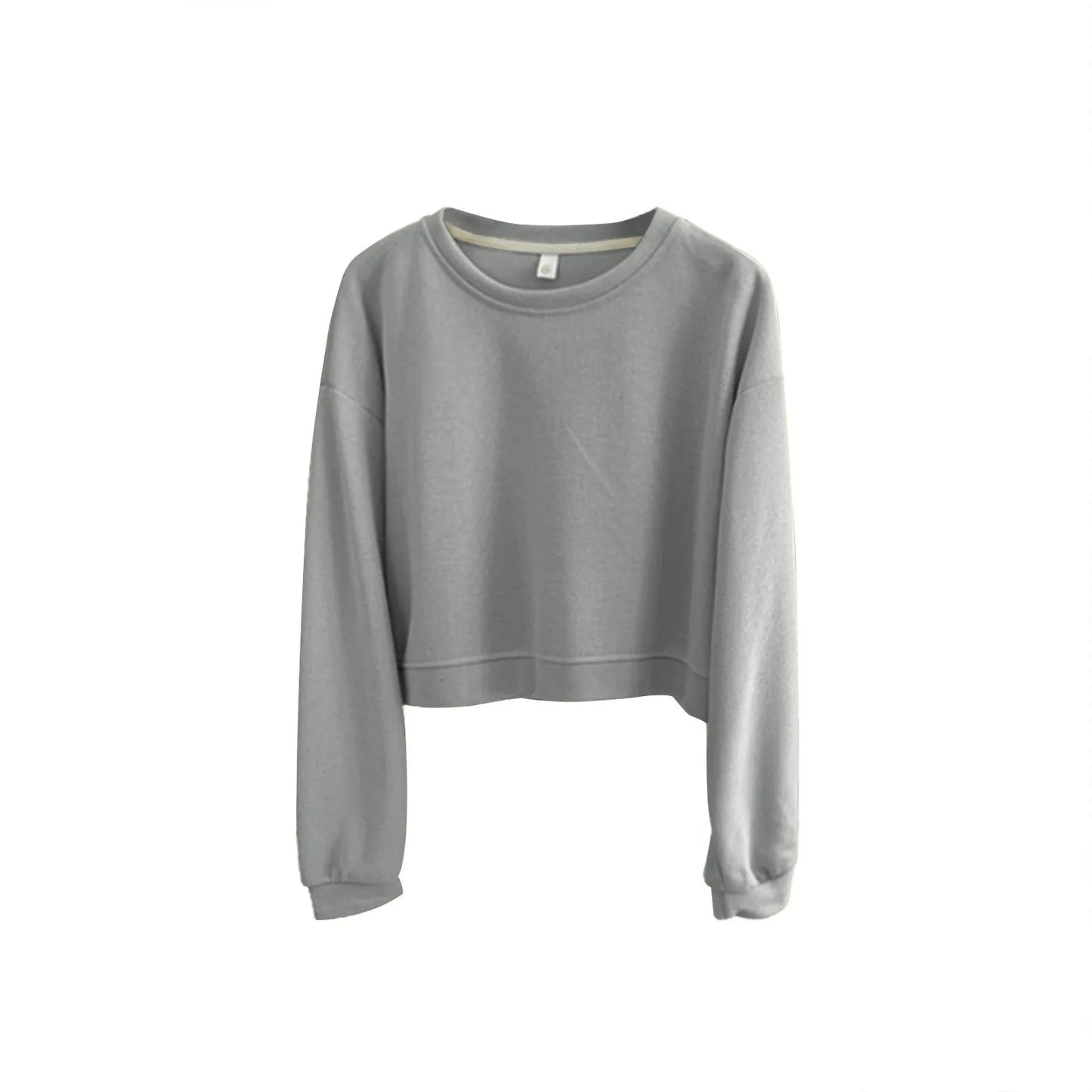 Fall Crop Hoodless Women'S Casual Long Sleeve Pullover Casual Sport Style Classic Round Neck Sweatshirts Womens Popular Clothes