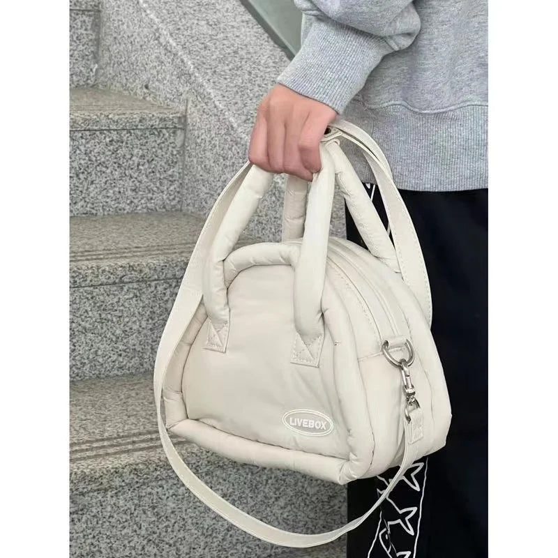 Xiuya Sweet Cute Handbags for Women Fluffy Soft Clouds Casual Crossbody Bag Harajuku 2023 Style Summer New Fashion Shoulder Bag