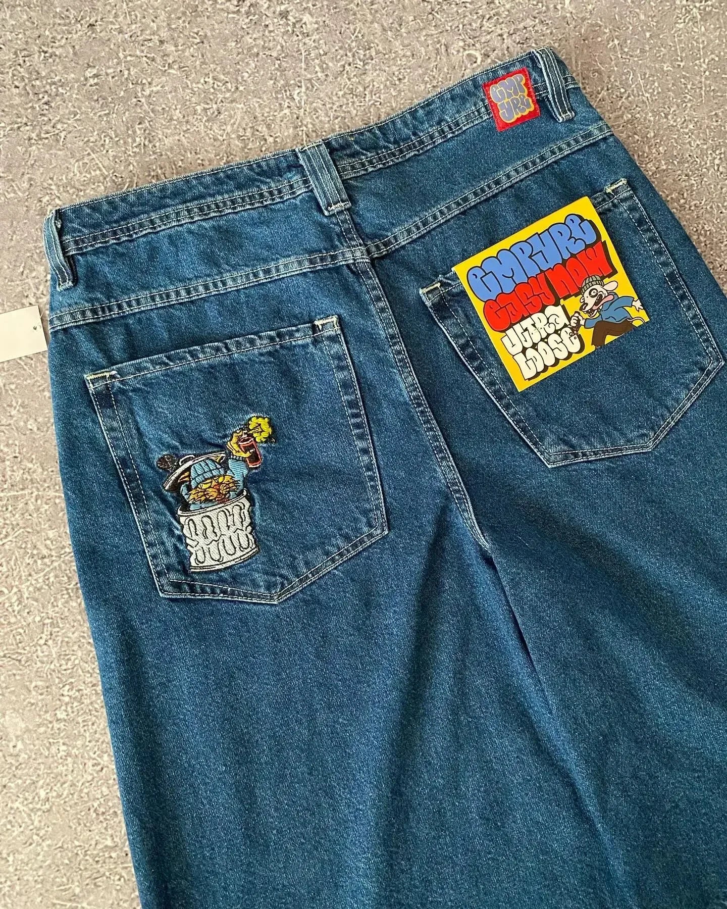 90s American Straight Pants Men and Women Universal Jeans Street Fashion Versatile Shorts Personalized Harajuku Hip hop Clothing