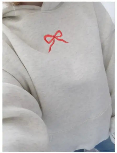 Women's Pink Bow Decor Hoodie Sweet Casual Fall Winter Hoodie Cozy Warm Women's Fashion Fullover Women Clothing
