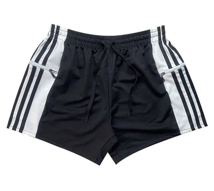 Glossy Pockets Men's Shorts Outdoor Fitness Male Plus Size Casual Sports Basketball Bottoms