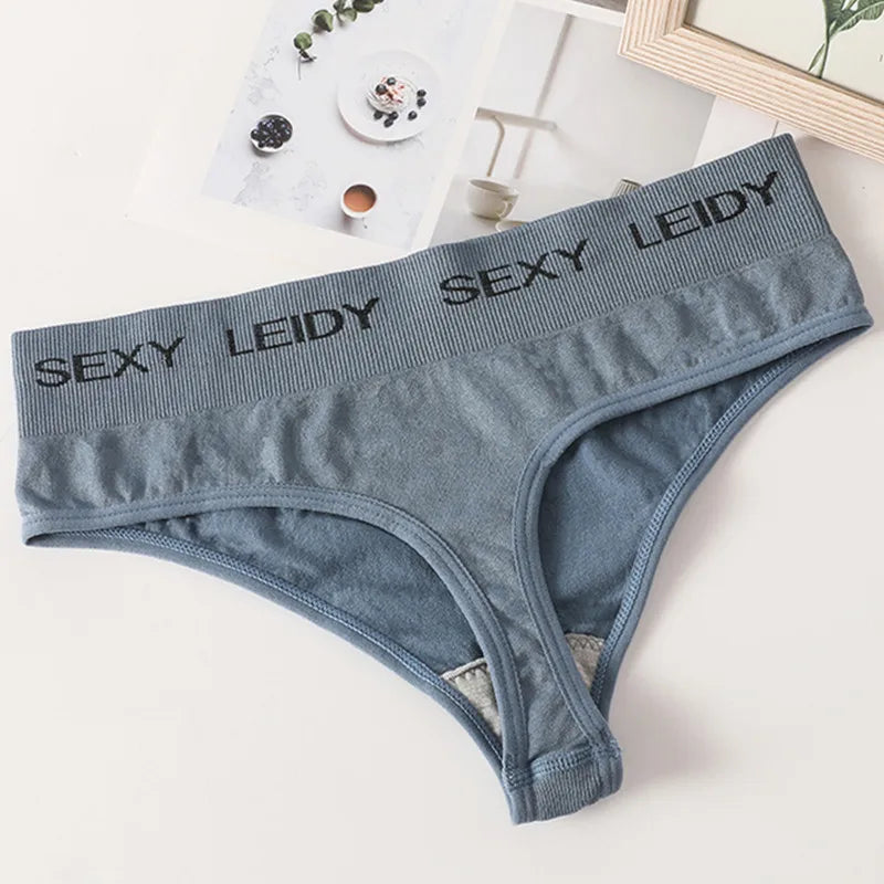 Letter Belt Brazilian Panties Women Seamless Underwear Female Underpants Sexy Briefs Lingerie Comfy Intimates