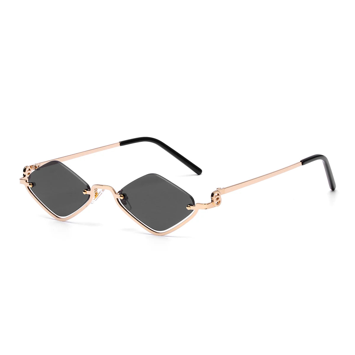 Fashion Small Polygonal Sunglasses Women Luxury Brand Metal Half Frame Sun Glasses Ladies Hipster sexy Cat Eye Shades Vintage