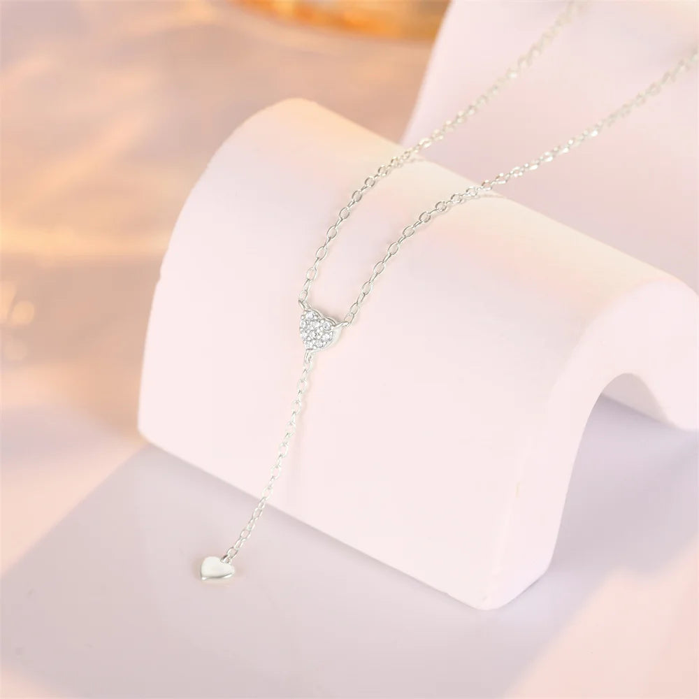 AIDE 925 Sterling Silver Personalized Snake Chain Adjustable Y Necklace Clavicle Pendant Chokers Necklace Women's Holiday Gifts