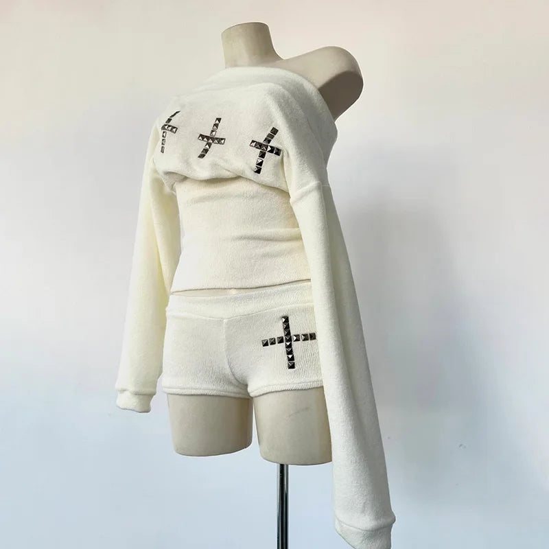 Chic Streetwear Punk Y2k Crop top Harajuku Graphic Print Cool Long sleeve Top Hip Hop Fashion Baby Tee Rock Goth Unique Top
