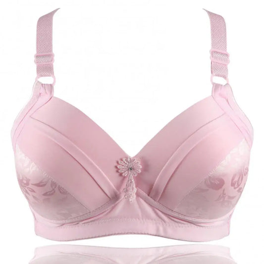 Women's Bra Top Sexy Wireless Floral Print Underwear Push Up Breathable Cotton Bra Bralette Adjustable Large size Seamless Bras