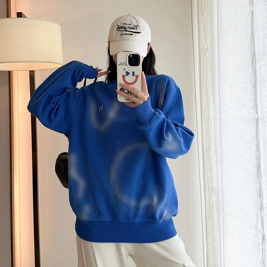 Loose Casual Couple Hoodies l Cotton Dyed Tie-Dye Embroidery Men's Sle Comfortable Breathable Korean Version Sweatirts