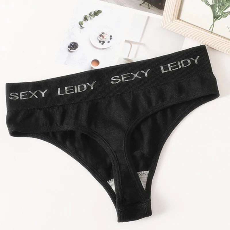 Letter Belt Brazilian Panties Women Seamless Underwear Female Underpants Sexy Briefs Lingerie Comfy Intimates