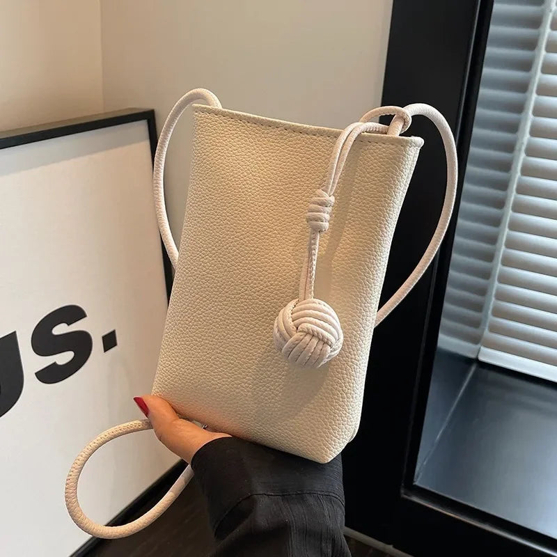 Women Leather Small Crossbody Bag Designer Cell Phone Bag Lightweight Fashion Shoulder Bag Ladies Travel Purse