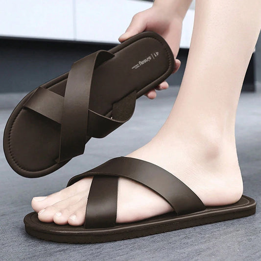 New Slippers Men's Summer Casual Shoes for Men Outdoor Comfortable Soft Sole Slides Beach Sandals Size 39-46 Dropshipping