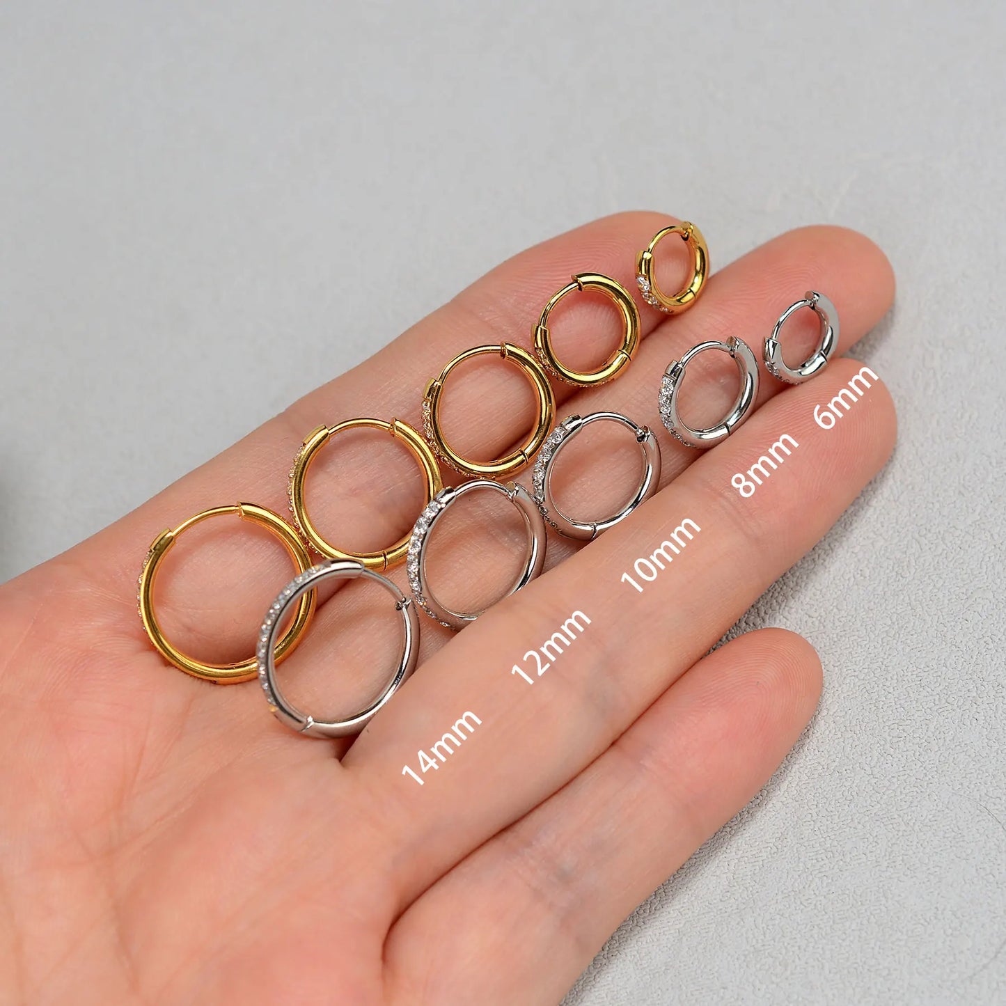 20G Stainless Steel Minimal Hoop Earring Crystal Zirconia Cartilage Helix Earring Piercing Accessory Trendy Female Hoops For Men