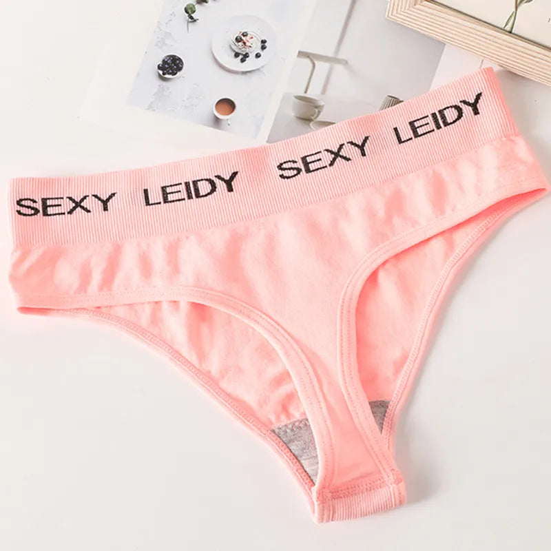 Letter Belt Brazilian Panties Women Seamless Underwear Female Underpants Sexy Briefs Lingerie Comfy Intimates
