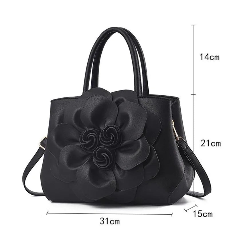 Large Capacity Red Big Rose Flower Women's Bag Handbag Shoulder Bag Purse Ladies Female Crossbody Bag Luxury Bag