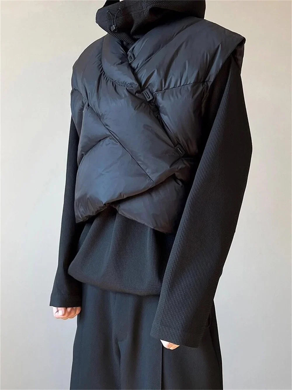 2025 New Vest Jacket Women Winter Warm Waistcoats Korean Fashion Ladies Stand Collar Down Coat Female Loose Oversize Outwears