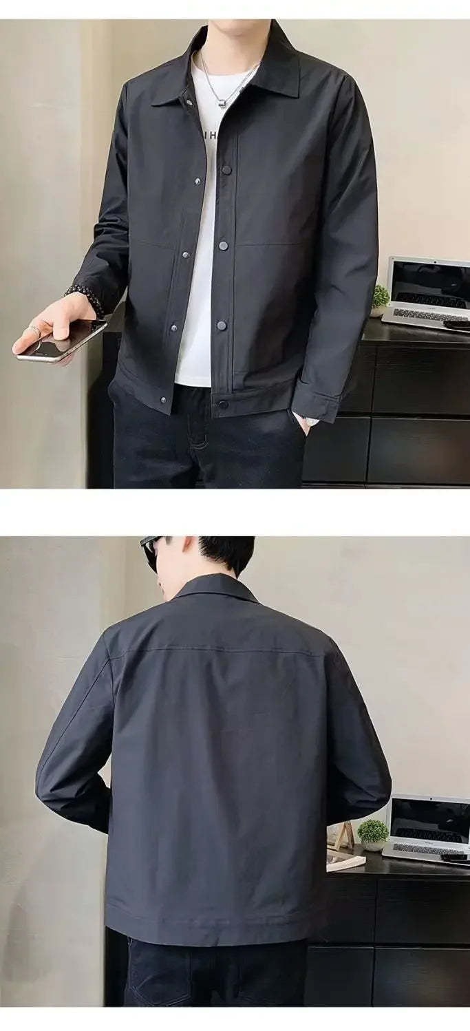 Casual Collared Men's Jacket Hot Sale Of The Season New Style British Style Versatile Spring Autumn Youth Casual Fashionable Mal