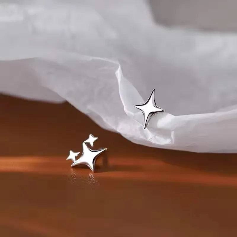 Ventfille 925 Sterling Silver Star Earring for Women Girl Simple Tassels Chain Fashion Office Jewelry Gift Dropshipping