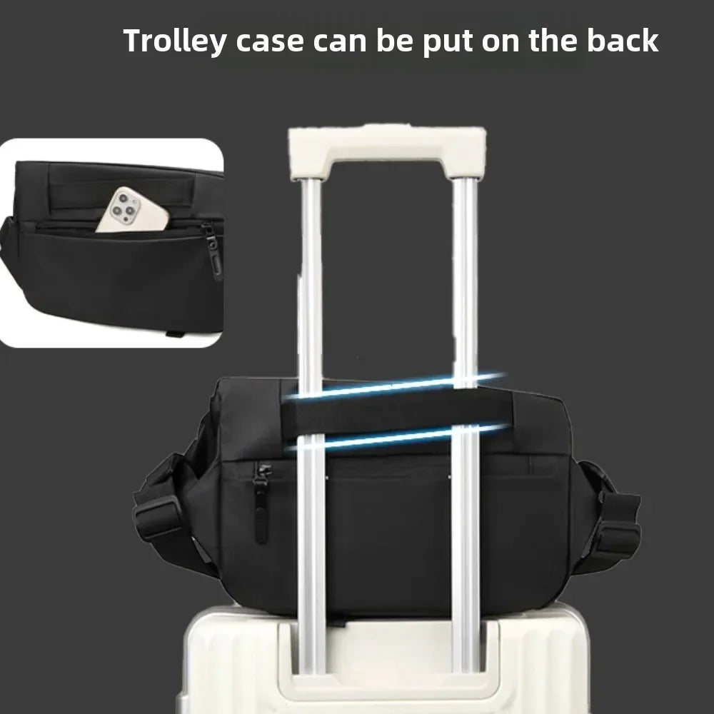 Premium Waterproof Magnetic Buckle Crossbody Bag Personality Fashion Men Messenger Bag Black Minimalist Shoulder Bags Men Bag