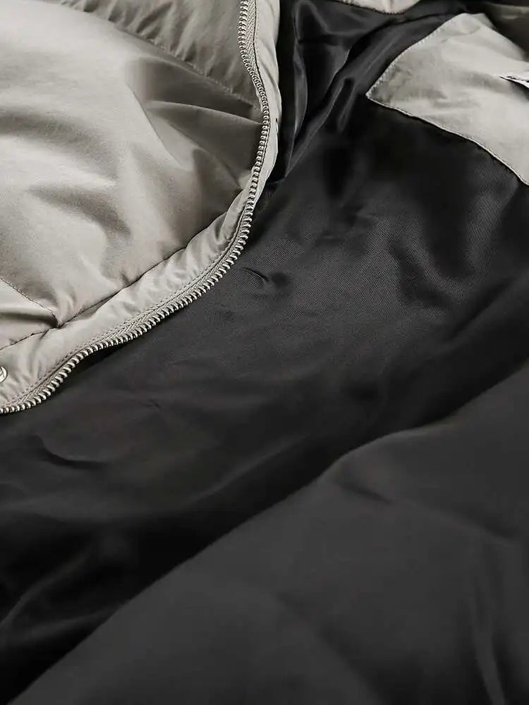 PFNW American Simple Stand Collar Short Cotton-padded Coat Men's Black Loose Zipper Quilted Padded Jacket Winter Clothes CPG2211