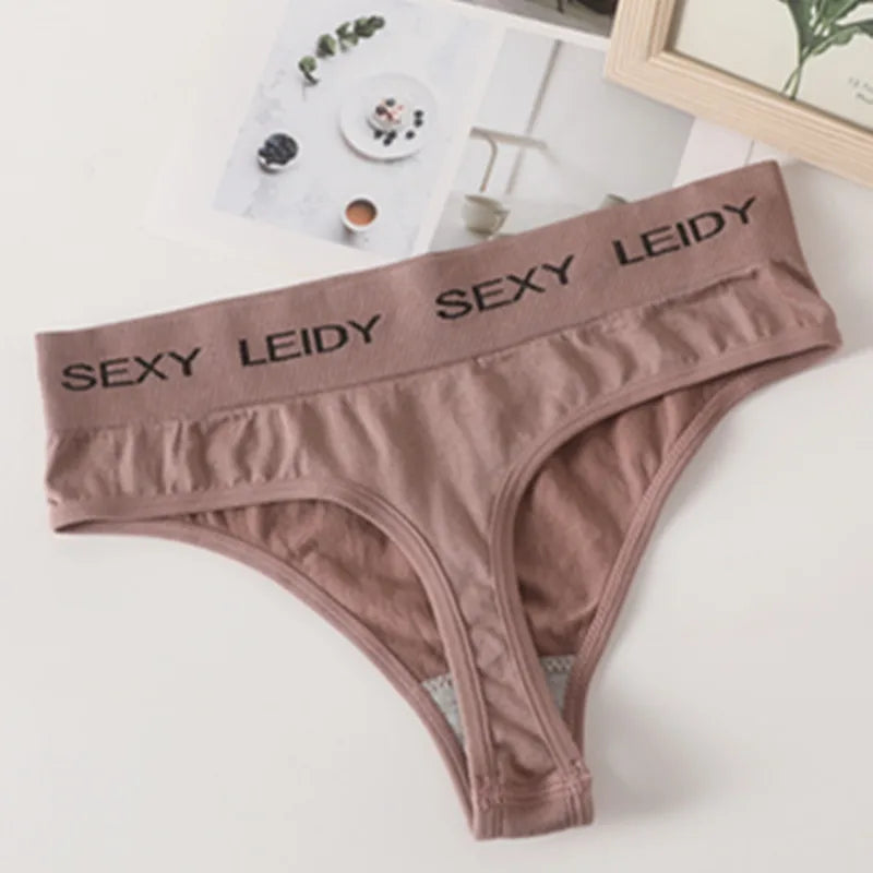 Letter Belt Brazilian Panties Women Seamless Underwear Female Underpants Sexy Briefs Lingerie Comfy Intimates
