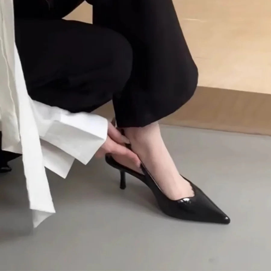 New Spring and Summer Fashion Sexy Banquet Casual Women's Shoes Solid Color Light Mouth Stiletto Heels Pointed Toe Toe Sandals