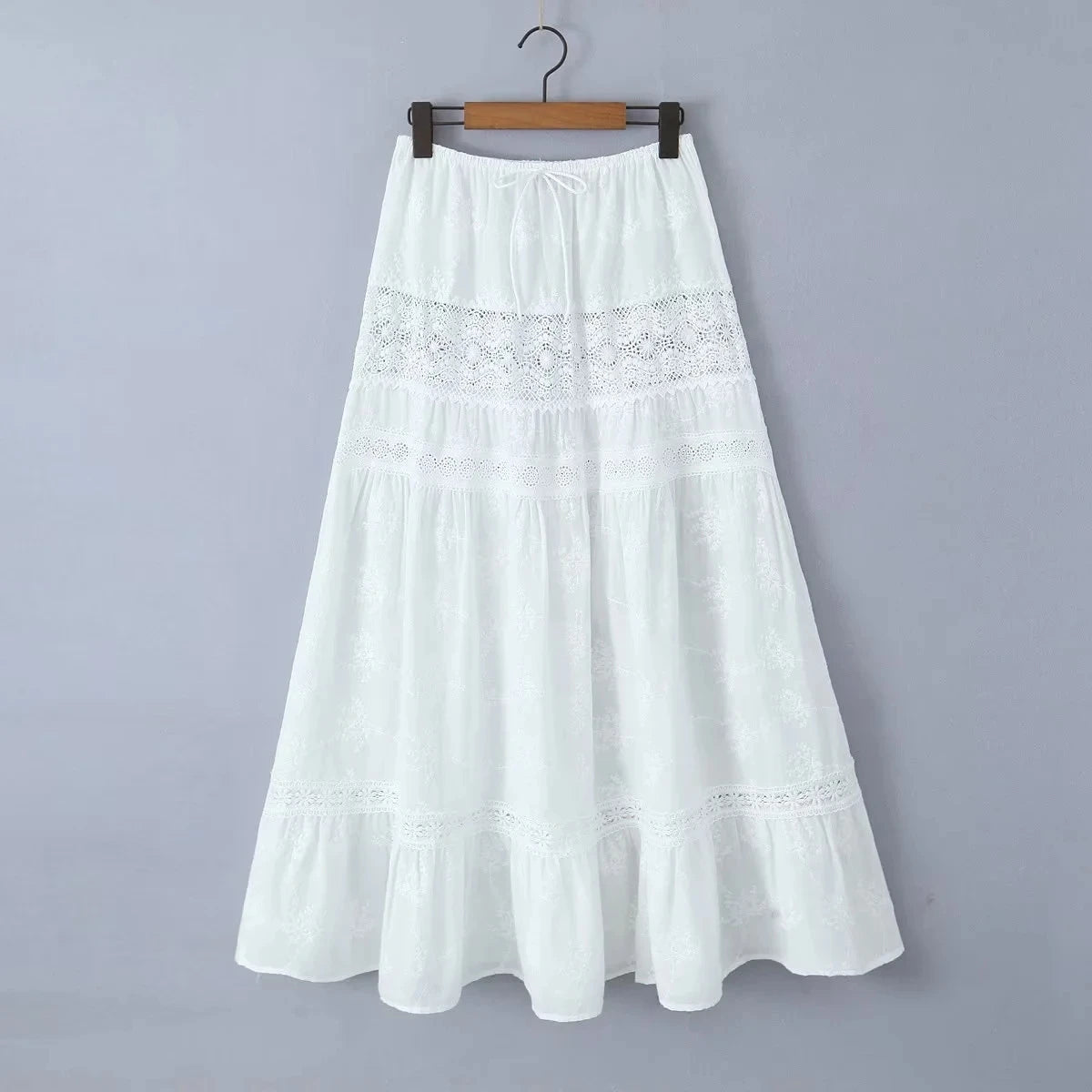 Lace Skirt Set Dress Summer Women Beach Holiday Sexy Cotton Matching Set Outfits Spring White 2 Pcs Vestidos Female Set 2025