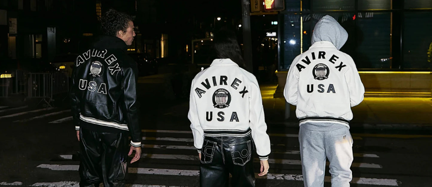 Men's Genuine Leather Varsity Jacket Us plus size Thick European lambskin High Quality Embroidery Avirex Brand