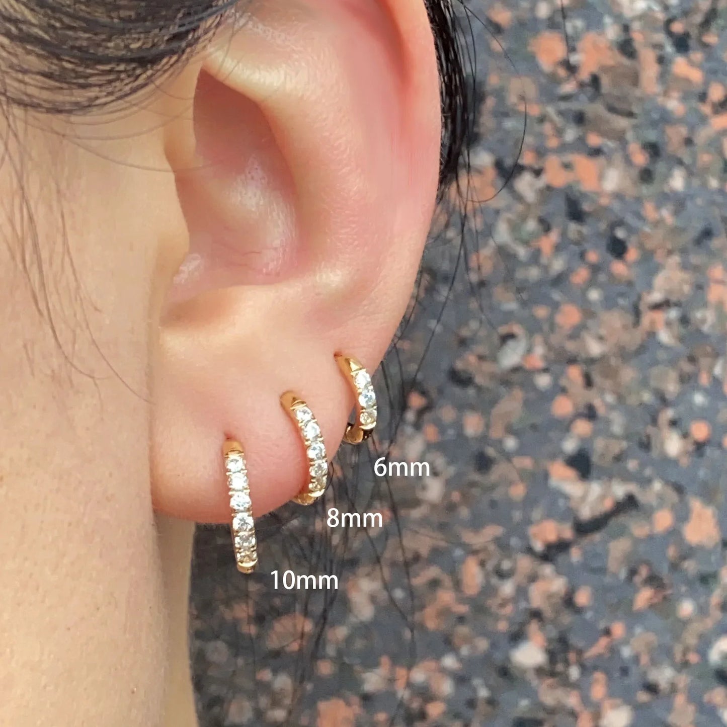 20G Stainless Steel Minimal Hoop Earring Crystal Zirconia Cartilage Helix Earring Piercing Accessory Trendy Female Hoops For Men