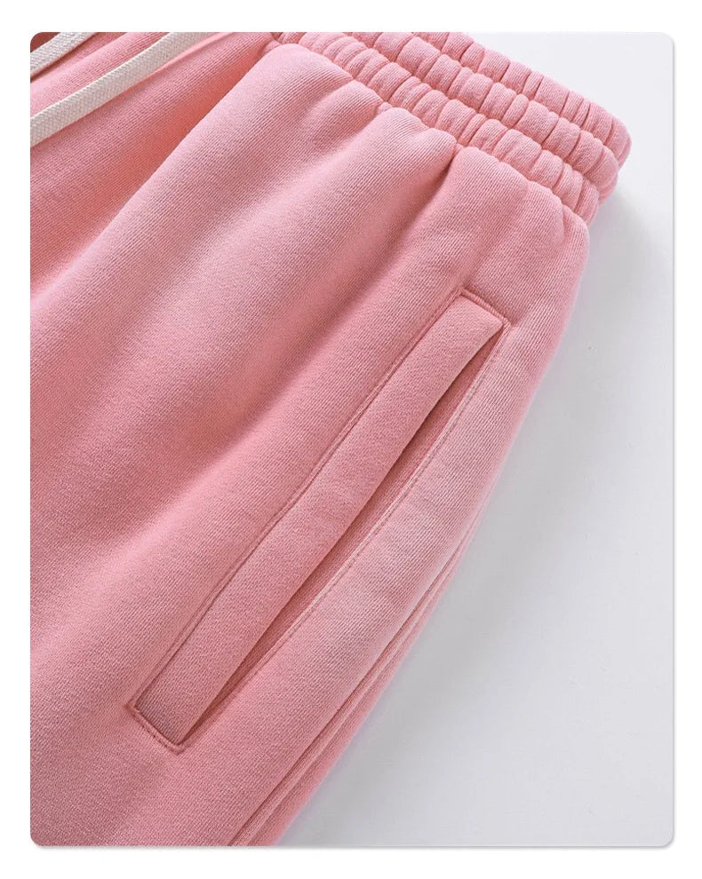 Autumn and winter 2024 new splash ink white spray-dyed loose plus velvet joggers