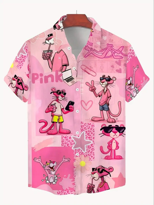 Short-sleeved printed shirt, suitable for both men and women. 3D pattern design. Summer fashion style shirt.