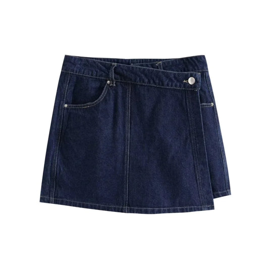 2024ZAR * Spring/Summer New Women's American Retro Versatile, Small and Popular, Western Design, Button Decorated Jeans Skirt