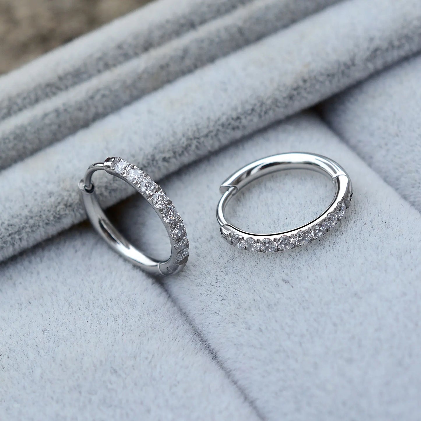 20G Stainless Steel Minimal Hoop Earring Crystal Zirconia Cartilage Helix Earring Piercing Accessory Trendy Female Hoops For Men