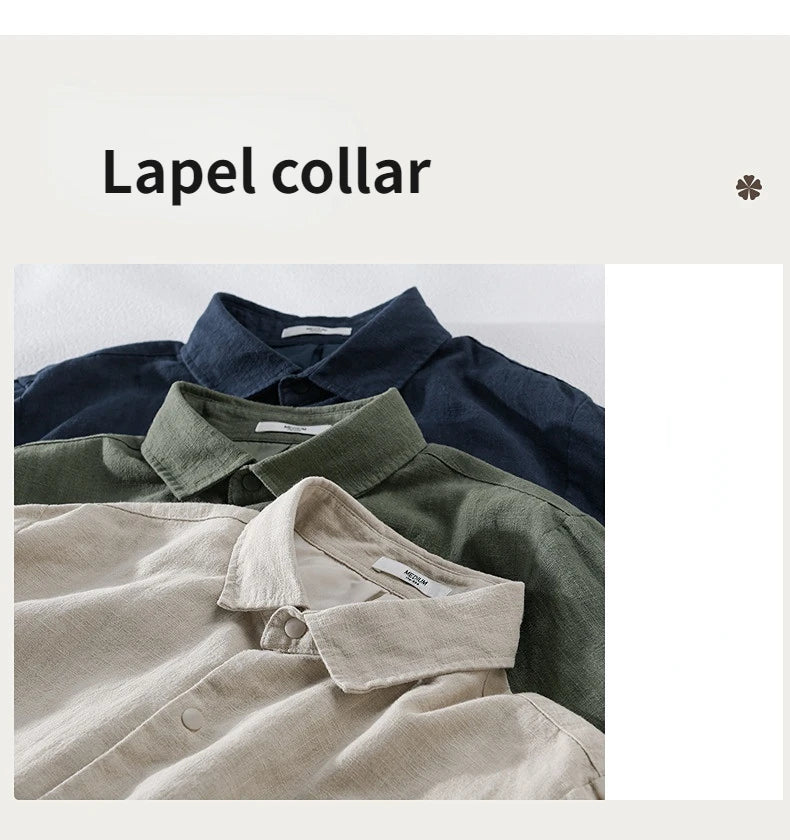 Spring and Autumn New Comfortable Linen Mens Jacket Loose Simple Casual Youth Versatile Cotton Linen Men Clothing FY202