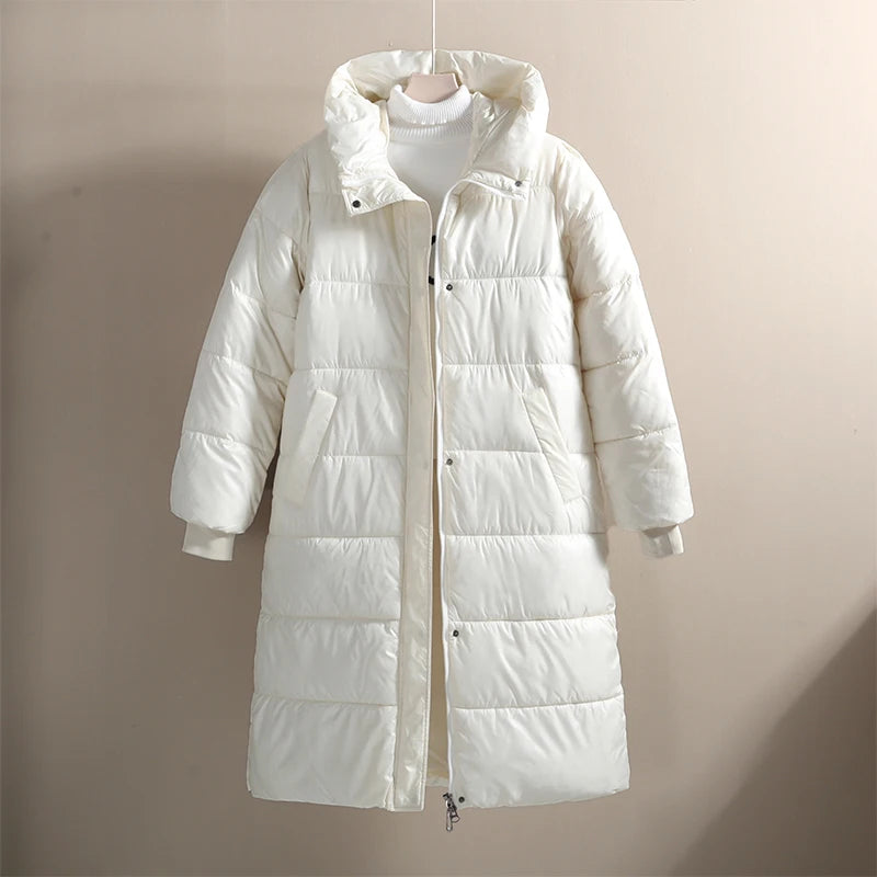 Fashion Black Long Parka Plus Size 3XL Men's Jacket 2023 Hooded Winter Jacket Coat Men Glossy Windproof Warm Outwear Streetwear
