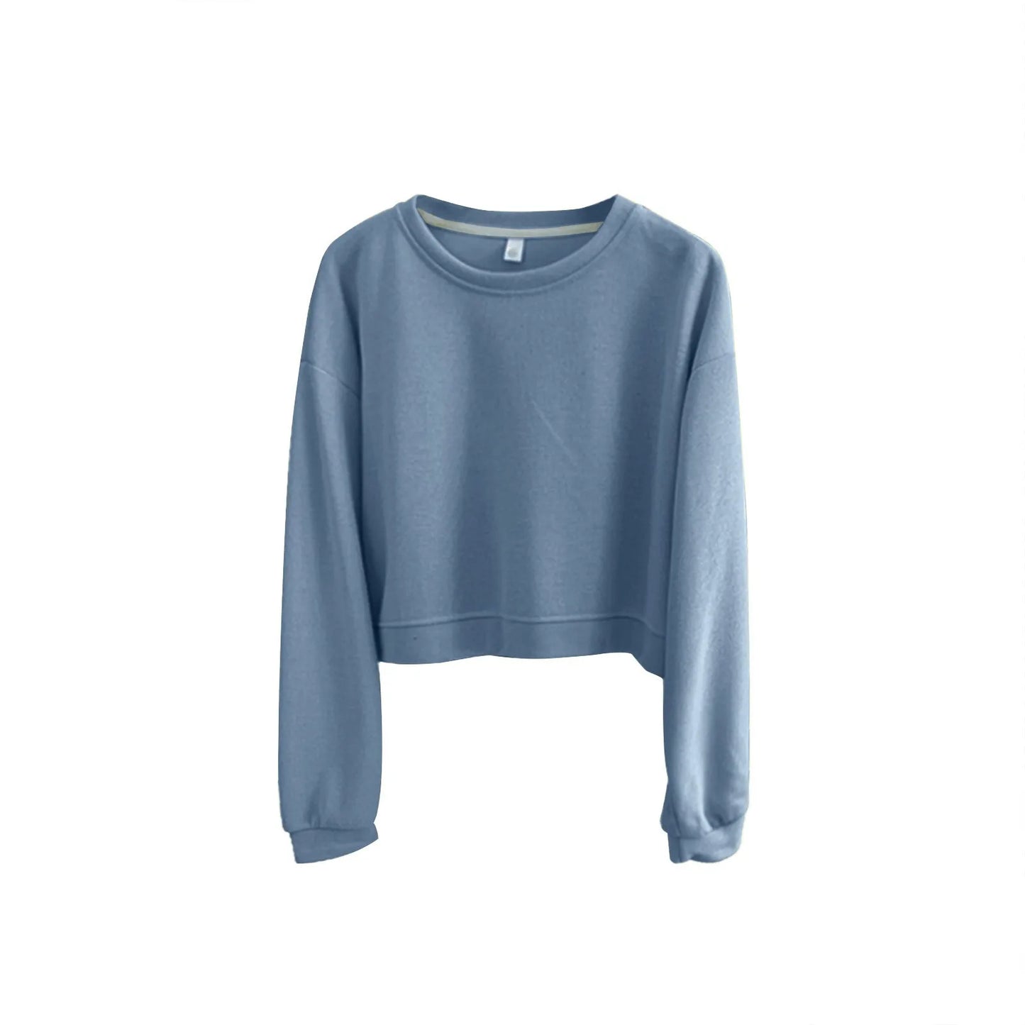 Fall Crop Hoodless Women'S Casual Long Sleeve Pullover Casual Sport Style Classic Round Neck Sweatshirts Womens Popular Clothes