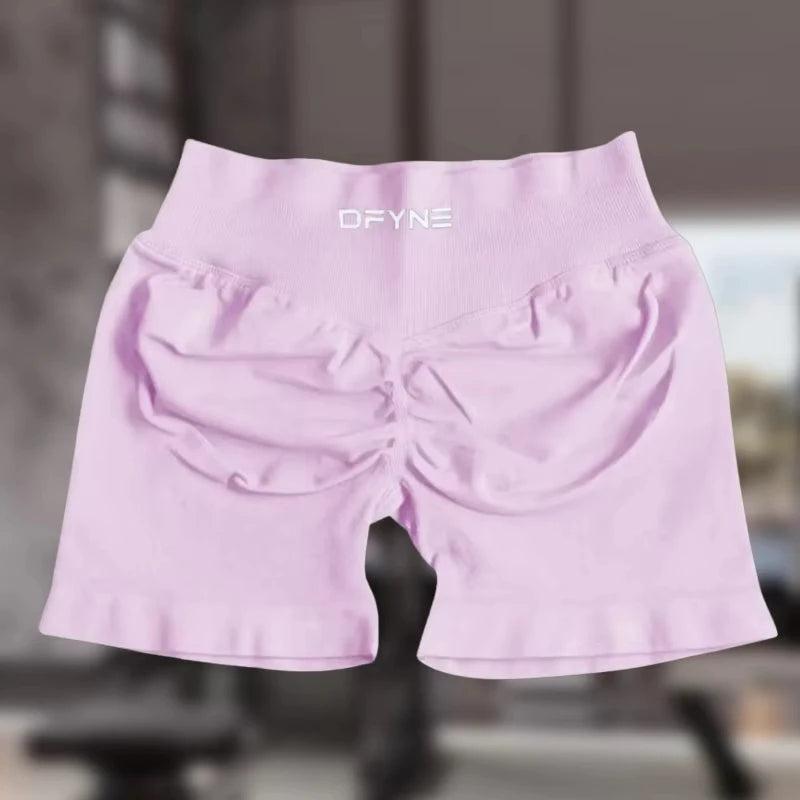 Impact Shorts Low Ribbed Waist Band Women Scrunch Bum Gym Shorts Seamless Yoga Shorts Workout Biker Short Stretch Fitness Short
