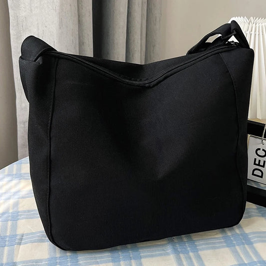 Men and women's commuting bags - simple, niche, retro, girlish cross-body bag made of canvas fabric