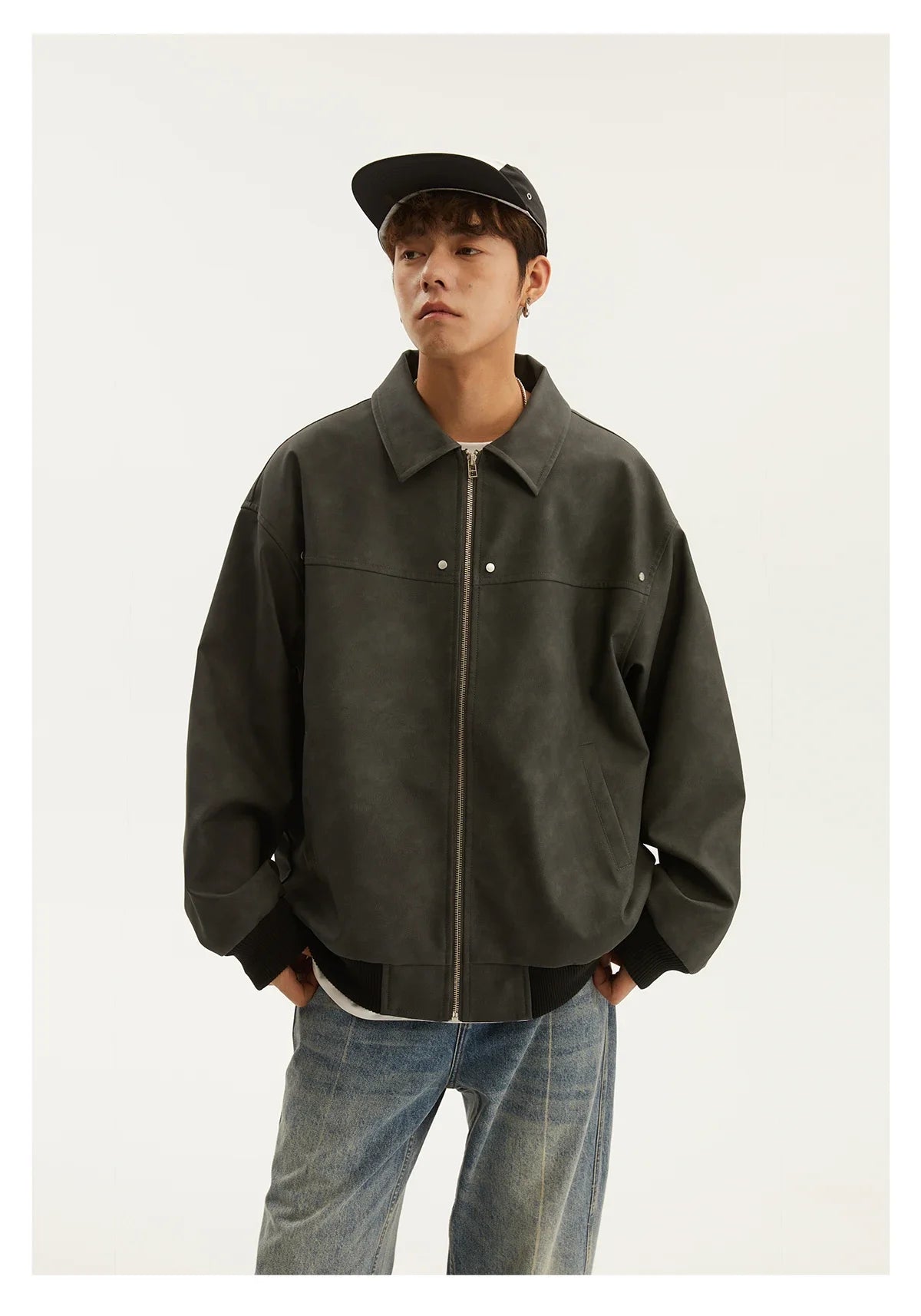 American Style Vintage Lapel Jacket For Men Loose Fit Versatile Autumn Winter Trendy Hong Kong Style Couple Workwear Jacket